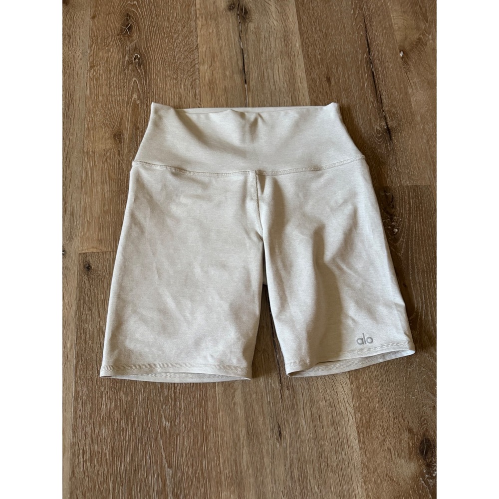 Alo Yoga Oatmeal Heather High Waist Biker Shorts Size XS
